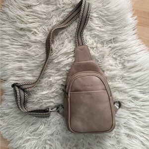 Sytrah Tan Vegan Sling Crossbody Bag